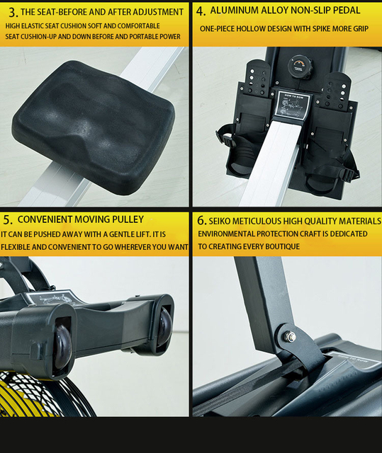 MND-W10 Ruderger&auml;t mit Luft- und Magnetwiderstand | Duales Widerstandssystem | MND-FITNESS