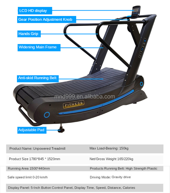 MND-CC16B gebogenes Laufband | Nylong&uuml;rtel | Budget-Handbuch-Runner | MND-FITNESS
