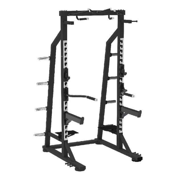 Platzsparendes Olympic Half Rack f&uuml;r Kniebeugen und Ganzk&ouml;rper-Krafttraining BSW-SPL61