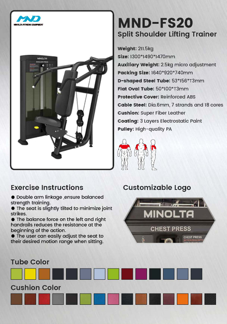 MND-FS20 Split Shoulder Selector | Mehrwinkel-Deltoid-Entwickler | Kommerzielle &Uuml;berkopf- und Seitenpresse