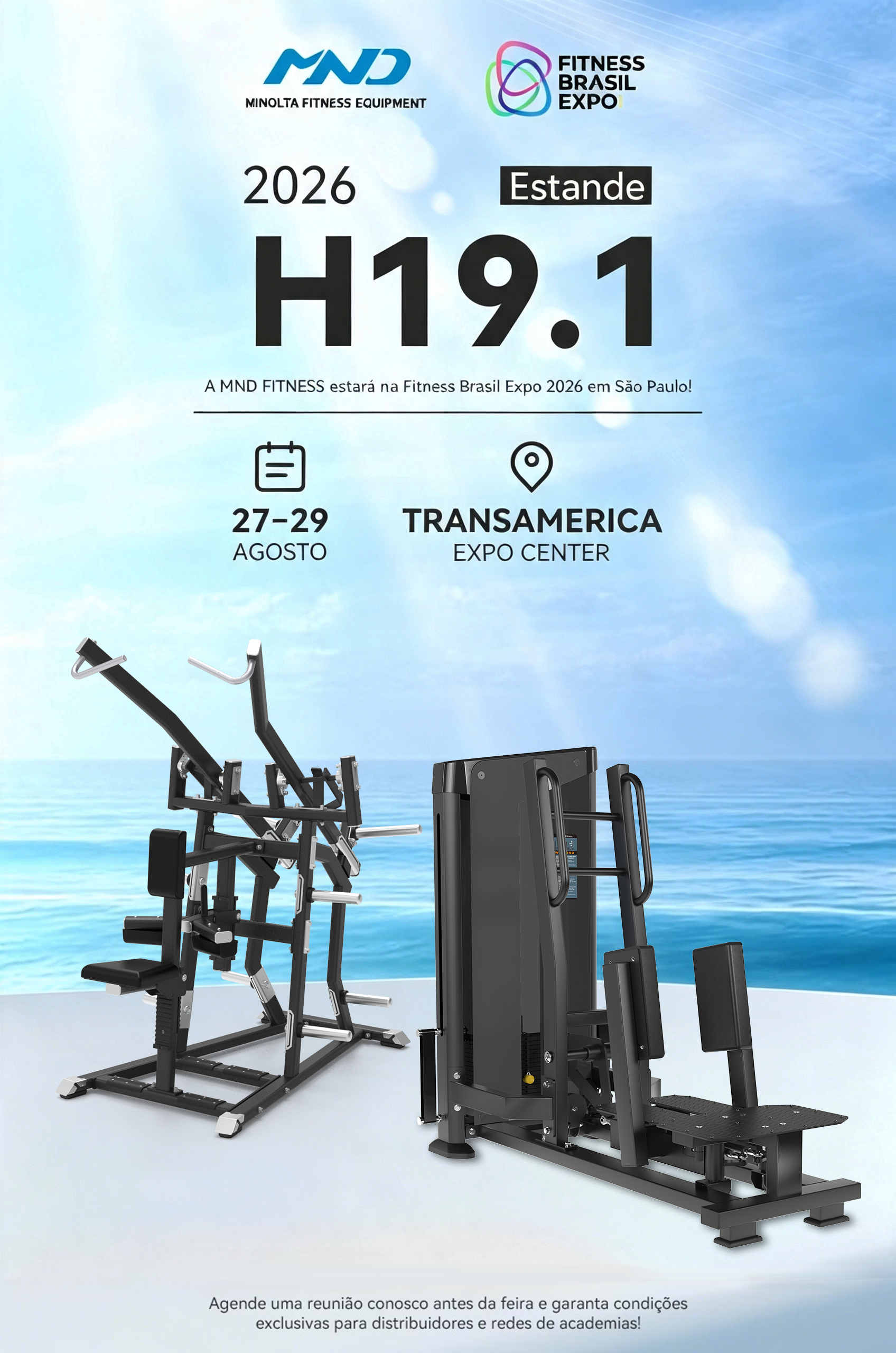 Treffen Sie Minolta Fitness auf der Fitness Brasil Expo 2026 – eine komplette Pr&auml;sentation kommerzieller Ger&auml;te am Stand H19.1